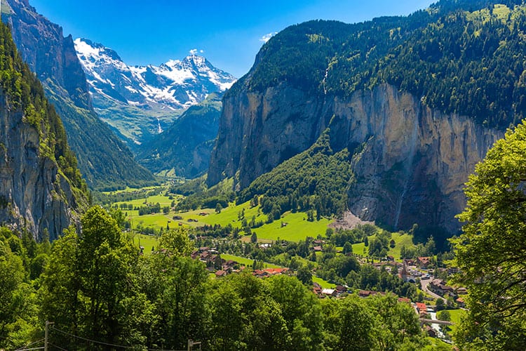 Views over Lauterbrunnen in Switzerland