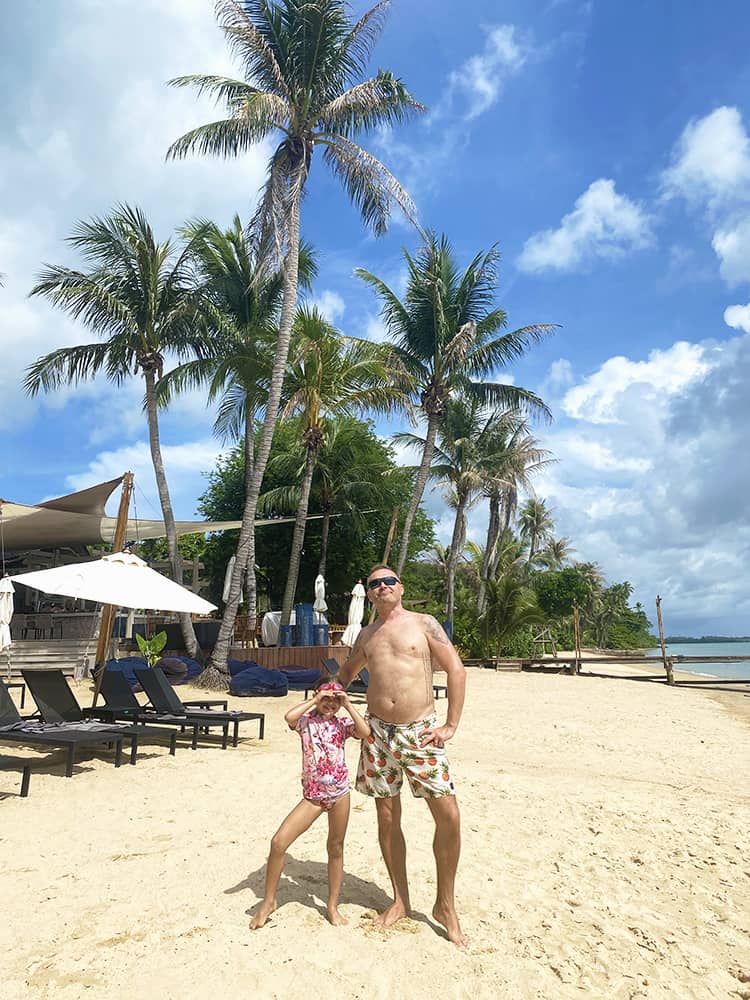 The Village Coconut Island Resort Review - Father and Daughter on the Beach