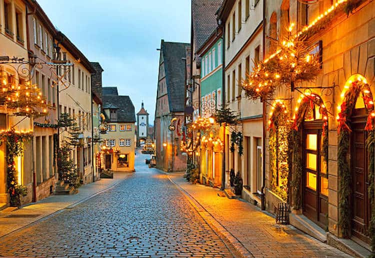 Rothenburg ob der Tauber is one of the most beautiful and romantic villages in Europe, Franconia region of Bavaria, Germany.