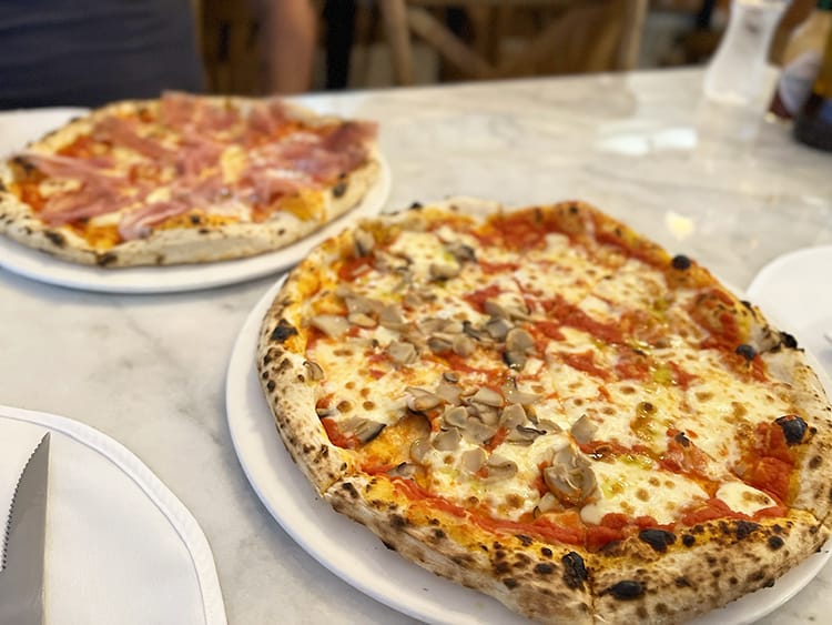 Best restaurants in Koh Samui - Mushroom pizza and prosciutto pizza Duomo Italian Restaurant