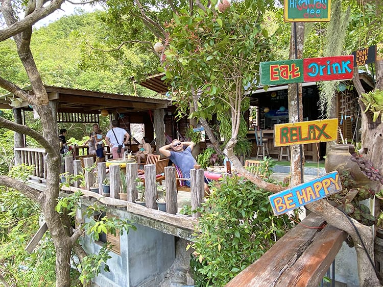 2C Bar 1 in Koh Phangan, man relaxing on the chair in the restaurant