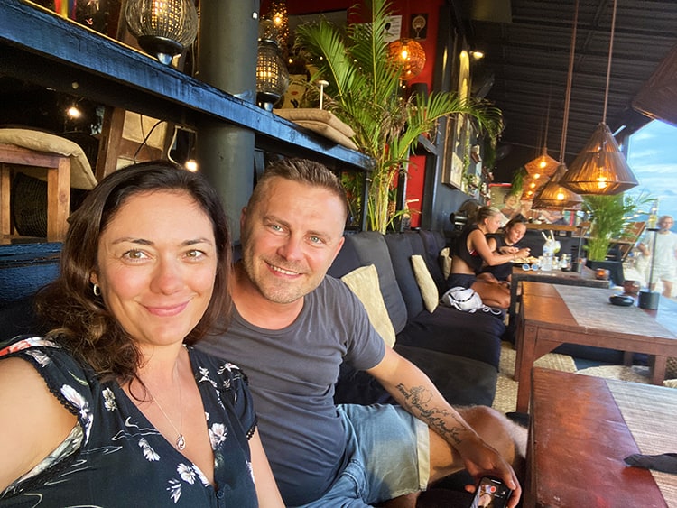 Alcove Restaurant in Koh Phangan, a couple sitting in the restaurant