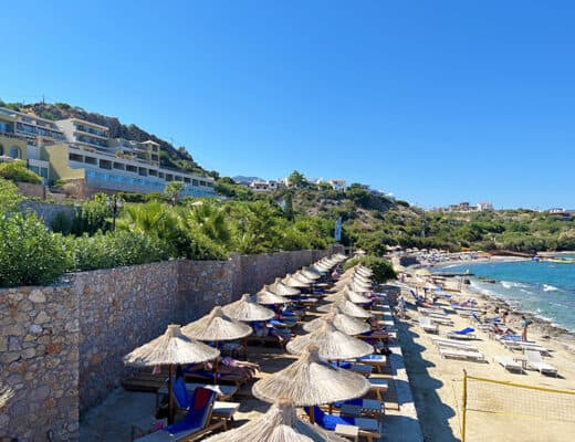 Blue Marine Resort and Spa Review - Crete Greece - Hotel view from the beach