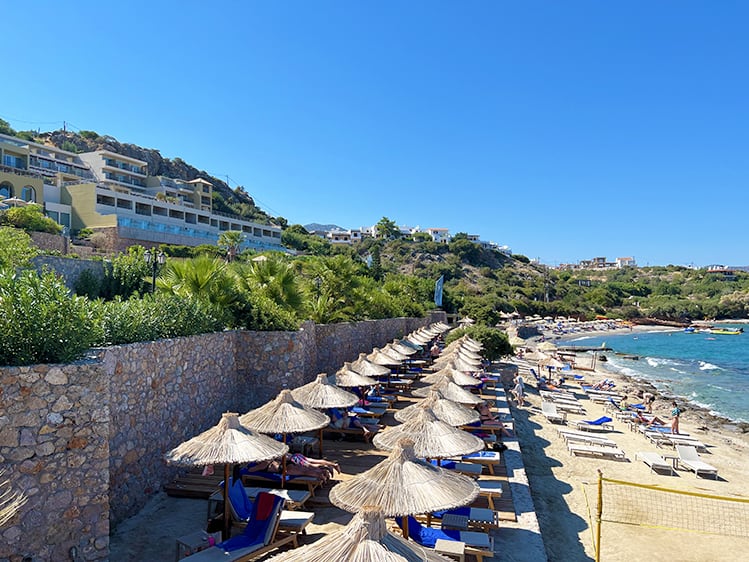 Blue Marine Resort and Spa Review - Crete Greece - Hotel view from the beach