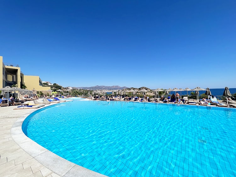 Blue Marine Resort and Spa Review - Crete Greece - Pool view towards the beach