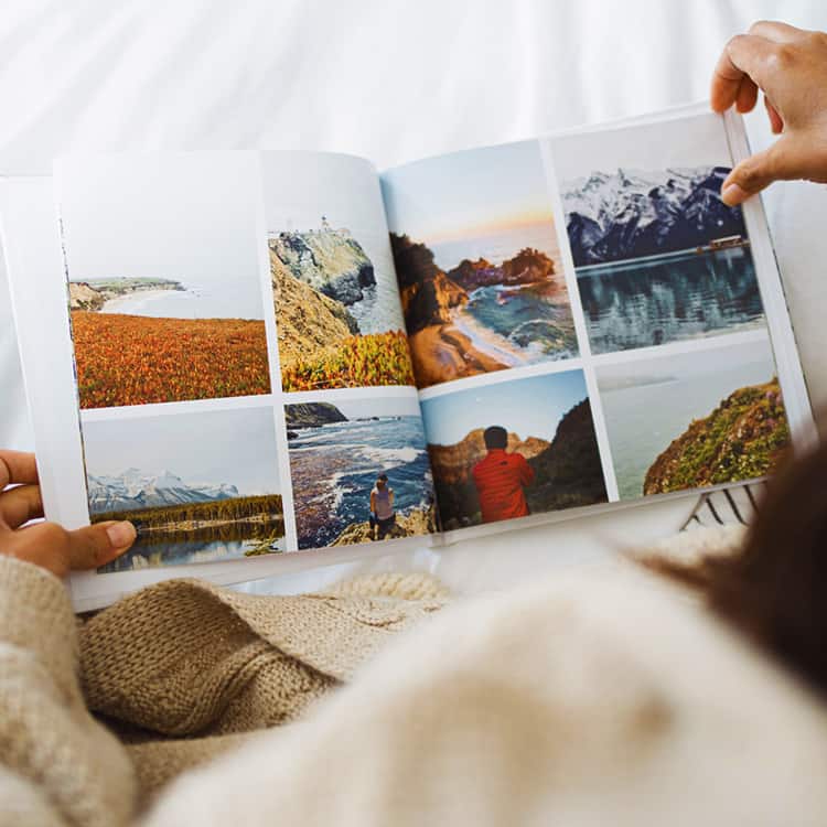 Mixbook travel photo book - lady with the book
