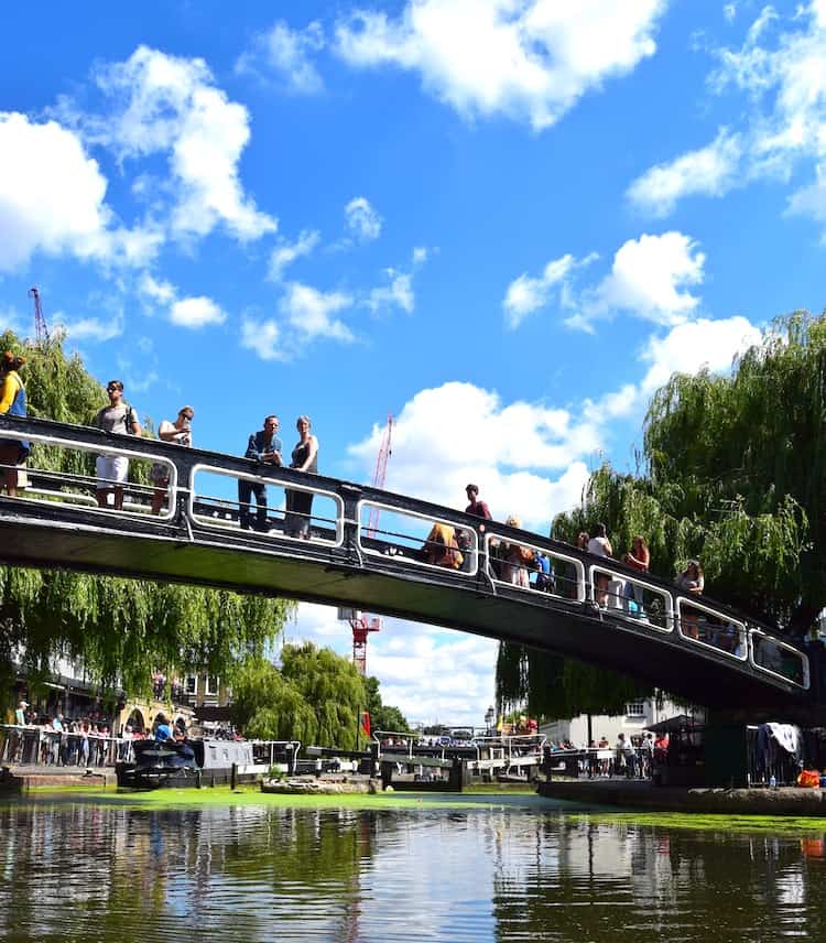 Summer in London England along river at Camden