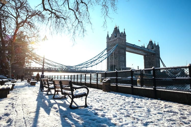 Winter Snow in London England