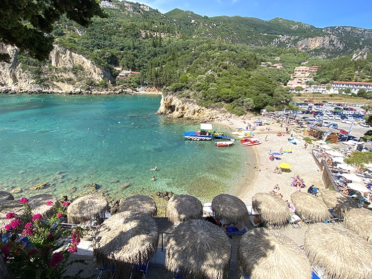 Paleokastritsa Beach, Corfu, Greece, view of from above