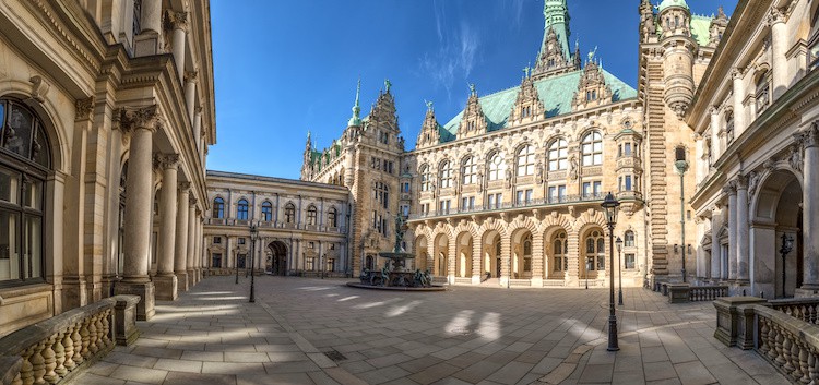 Gothic Public town hall in Hamburg City Germany