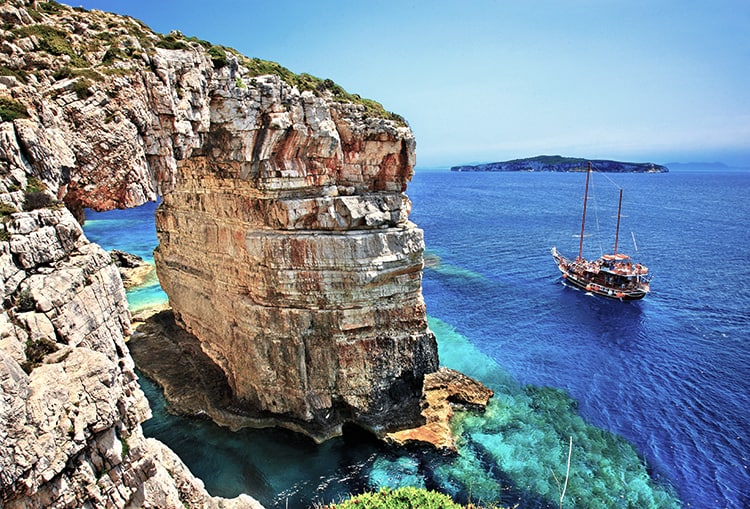 Trypitos (also known as Kamara, a natural rocky arch at Paxos island, Ionian Sea, GREECE