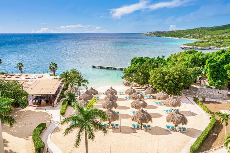 Dreams Curacao Resort, Spa and Casino, resort beach view from the top
