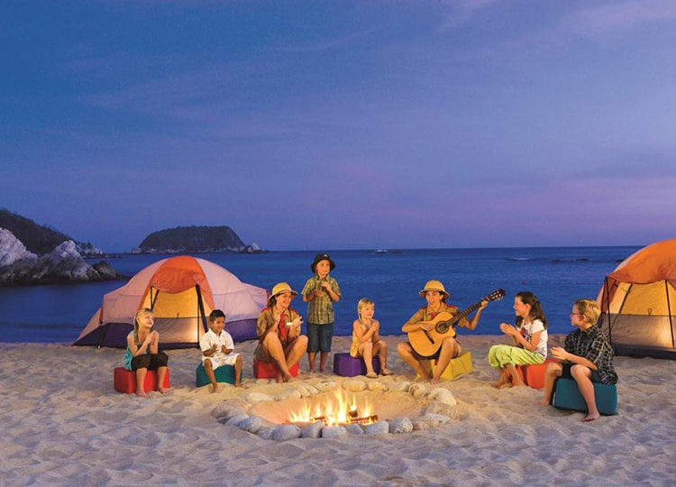 Dreams Huatulco Resort & Spa, Santa Cruz Mexico, beach camping experience