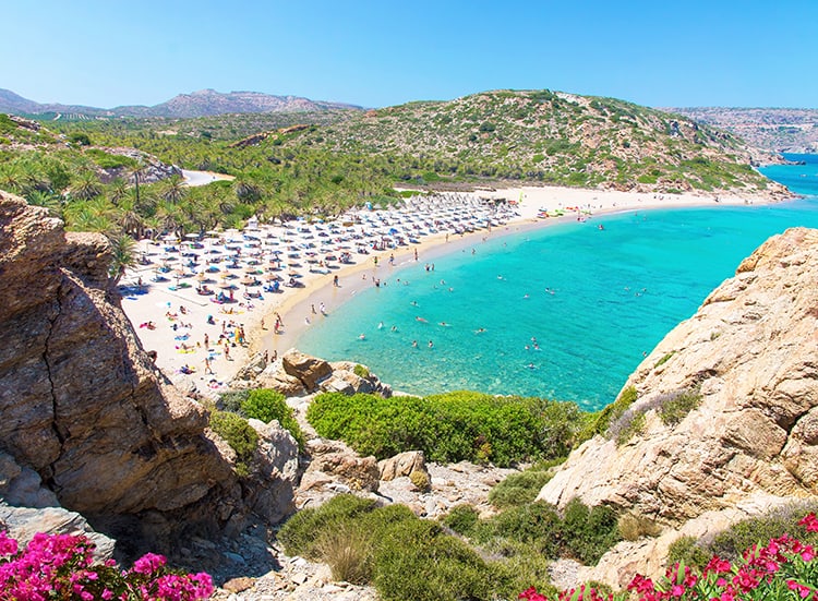 Family holiday to Crete, Greece, Vai Beach Crete, view from the top