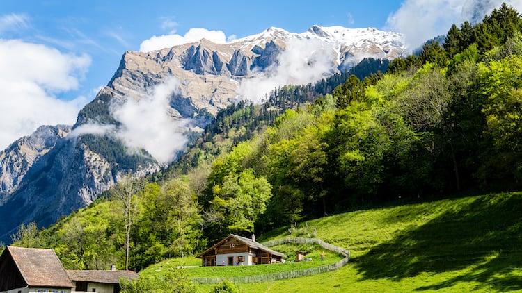 Maienfeld in Swiss Alps Switerland
