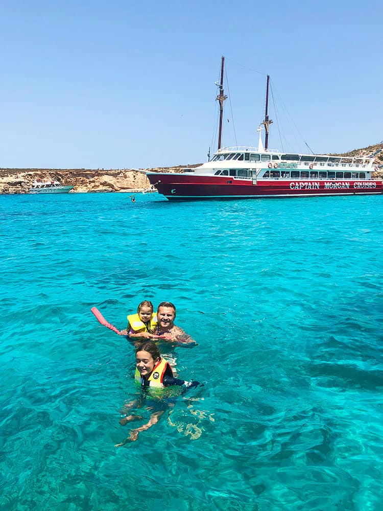Malta with a toddler in the ocean
