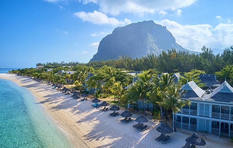 A beach with accommodation in Mauritius