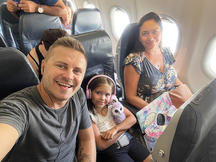 family on the plane