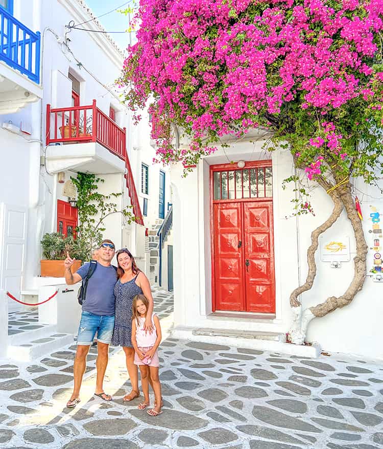 Mykonos in September -  Mykonos Old Town, shops, streets, alleys, cobble stone, white buildings, Greece