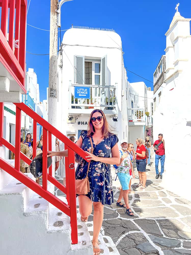 Mykonos in September -  Mykonos Old Town, shops, streets, alleys, cobble stone, white buildings, Greece