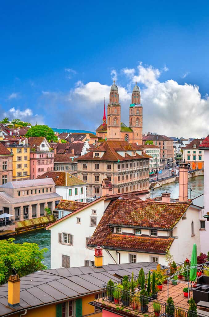 View over Zurich in Switzerland