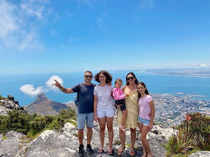On Table Mountain, Cape Town South Africa with a toddler