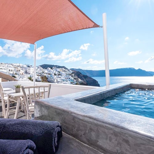 Andronis Luxury Suites, best hotels in Santorini with Private Pool, private pool, sq