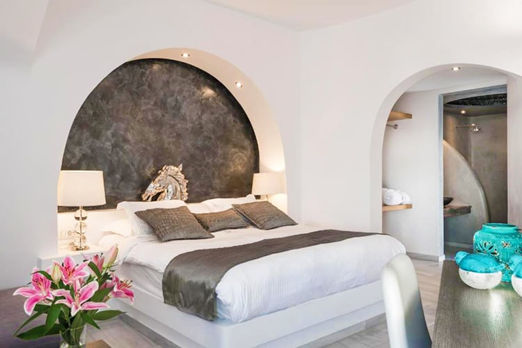 Anteliz Suites, best hotels with private pools in Santorini, bedroom