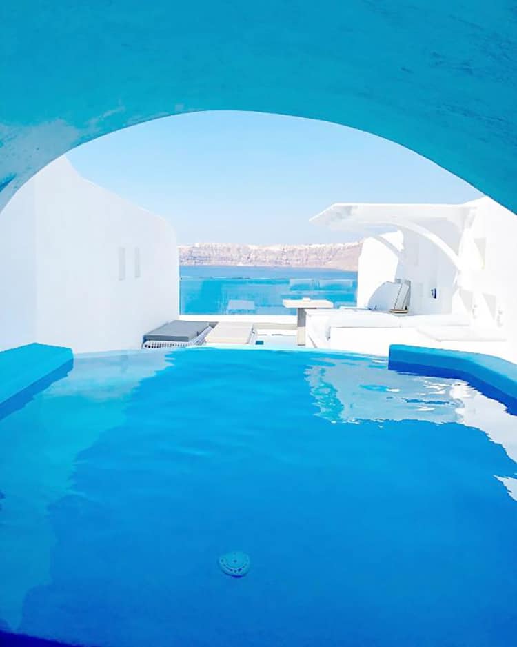 Astarte Suites, hotels with private pools in Santorini, pool area