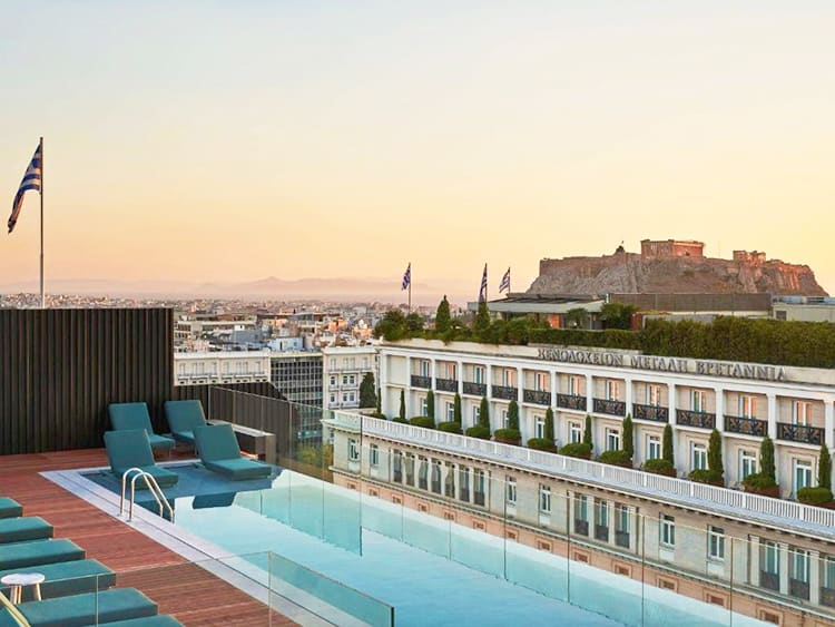 Athens Capital Center Hotel - MGallery Collection, rooftop pool view to the Acropolis