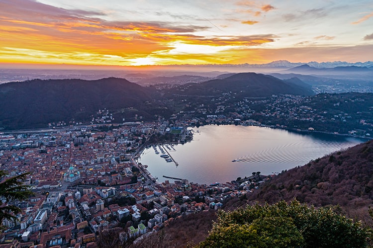 Brunate at Sunset with views over Como