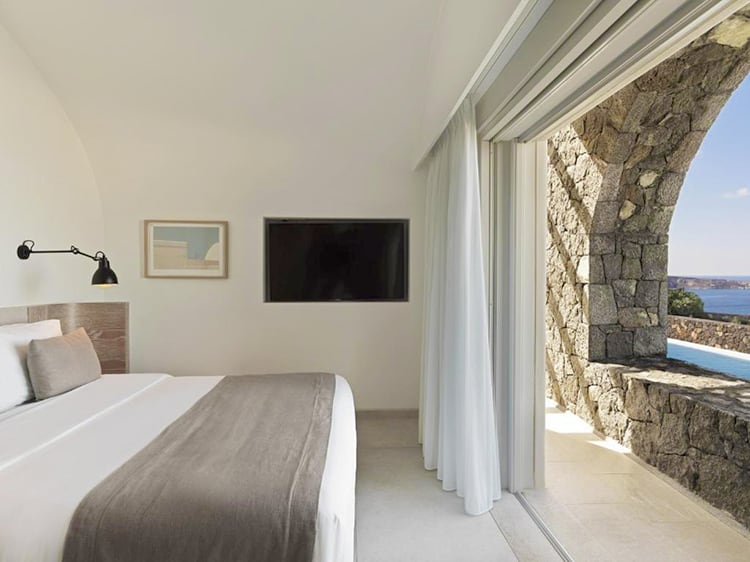 Canaves Oia Epitome, Santorini Hotels with Private Pool, bedroom