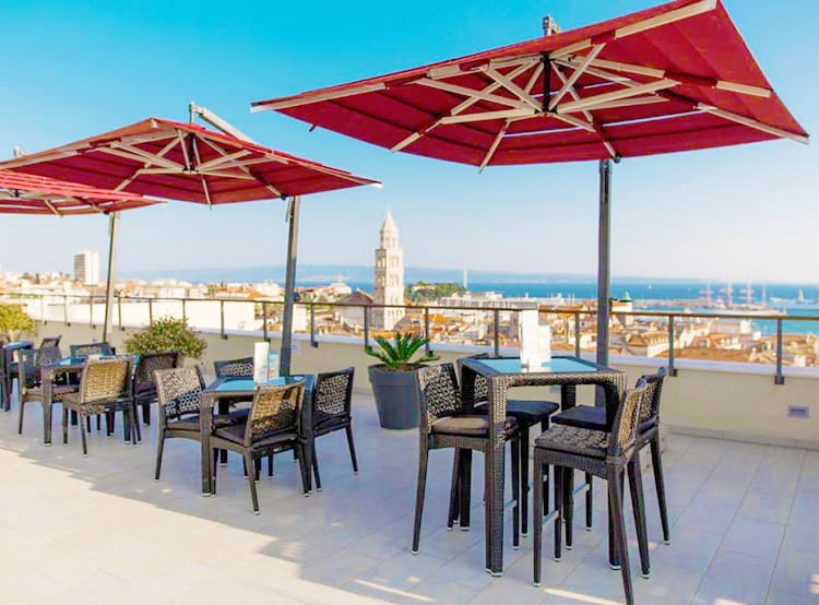 Cornaro Hotel Split, Croatia, restaurant terrace with city views