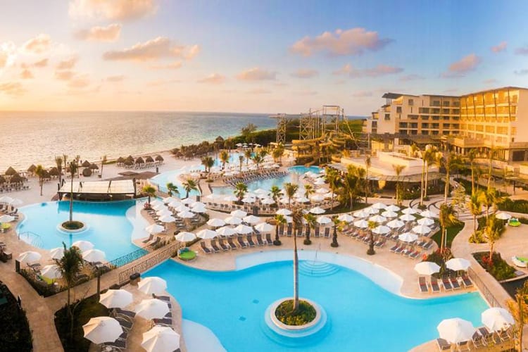 Dreams Natura Resort & Spa - Cancun, Mexico, aerial resort and pool view