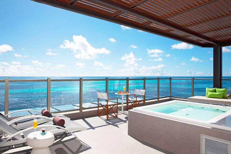 Dreams Natura Resort & Spa - Cancun, Mexico, balcony view with a hot tub