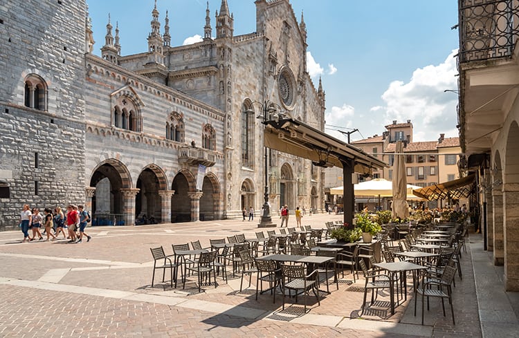 Duomo square in como city