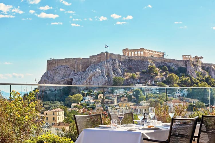 Electra Metropolis Athens hotels with rooftop pools, rooftop view of the Acropolis
