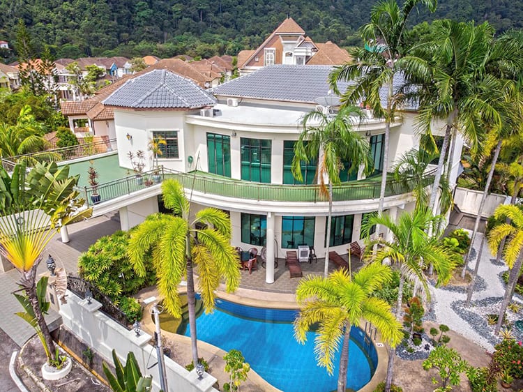 IVC Villa 2 in Batu Ferringhi, Penang best villa with private pool, Malaysia, aerial view