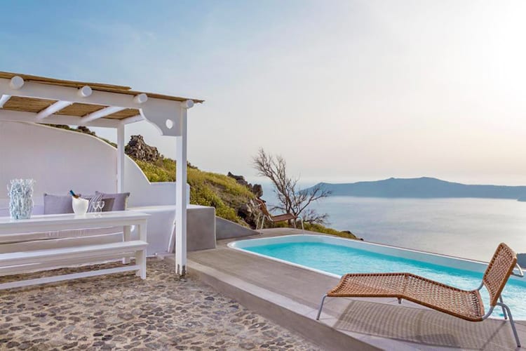 Katikies Chromata Santorini, top rated hotels in Santorini with private pools, pool views