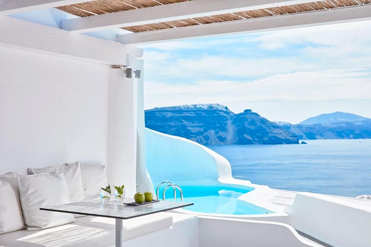 Katikies Hotel, best hotels in Santorini Greece with private pools, pool
