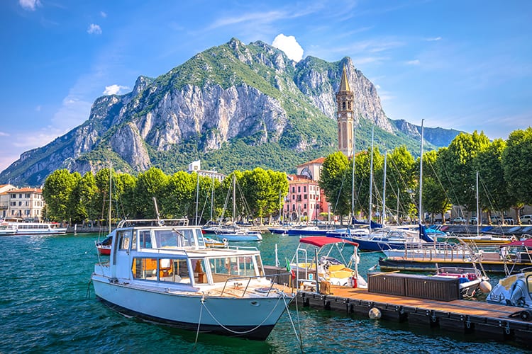 Lecco town in Lake Como