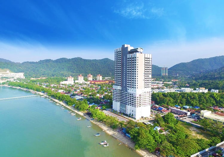 Lexis Suites Penang, best hotels in Penang with private pools, hotel aerial view
