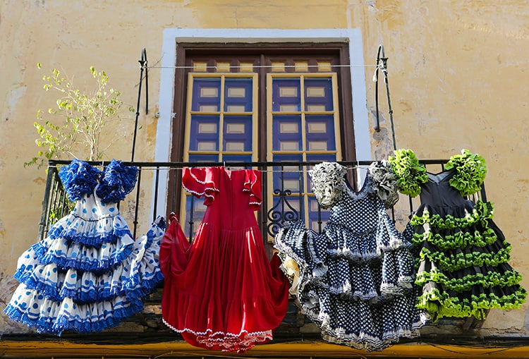 Malaga Dresses that you can see on a private malaga walking tour