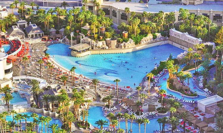 Mandalay Bay Las Vegas, USA, pool view from the top