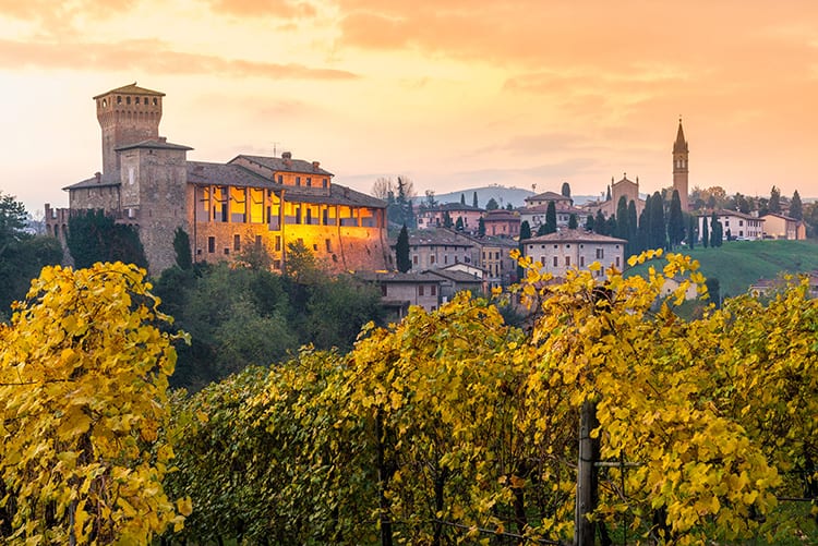 Views over Levizzano Rangone in Modena in Italy near Milan