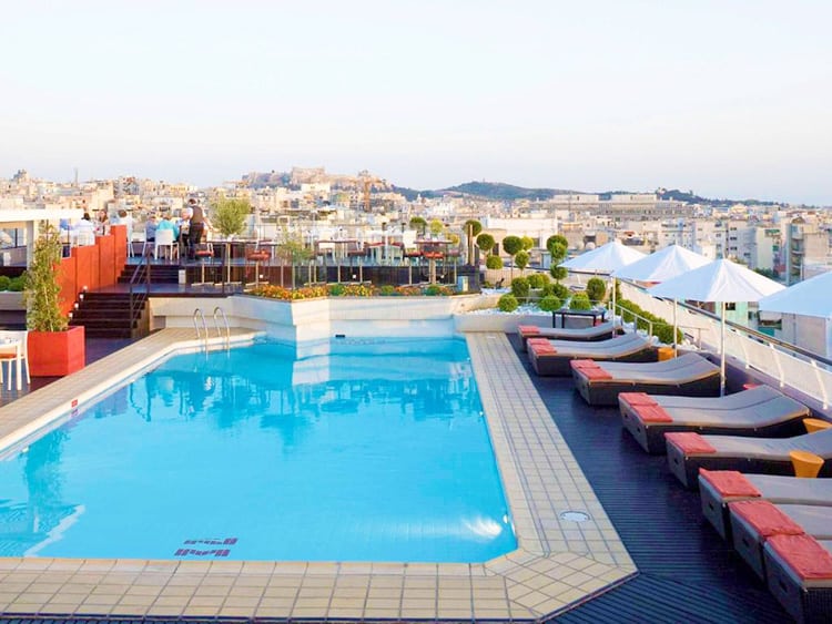 Novotel Athens, Greece, rooftop pool area