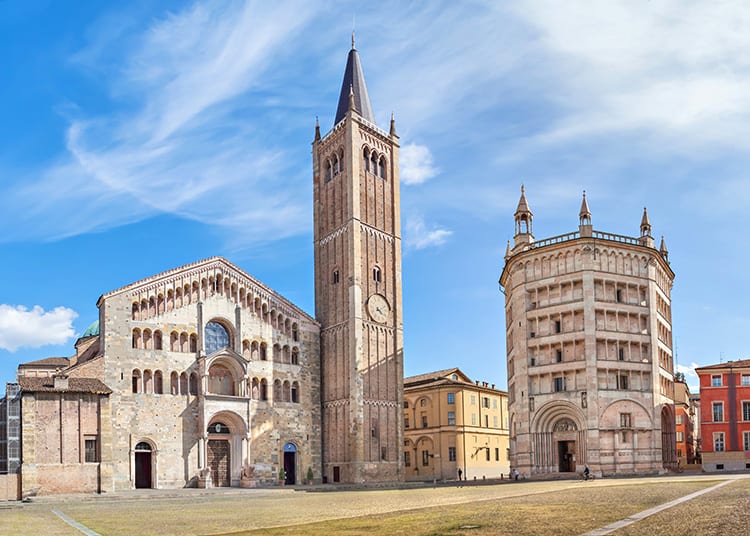 Pizza Duomo in Parma Near Milan in Italy