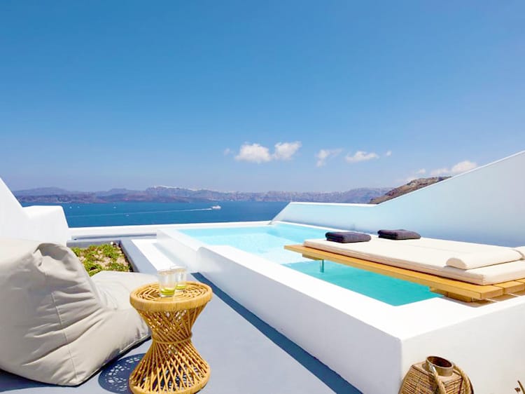 Phos The Boutique, Santorini hotels with private pool, Greece, pool with a view