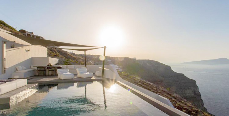 Santonero - The Philoxenia Project, Best hotels in Santorini with a private pool, sunset from the pool