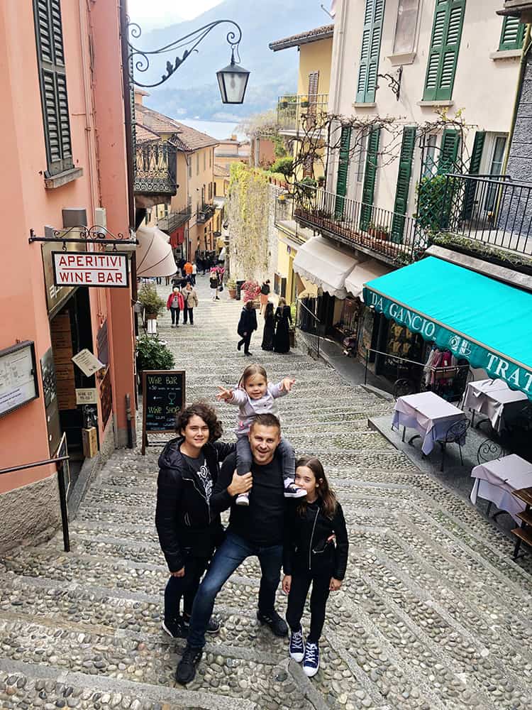 A view of a popular street in Bellagio that you can visit on a tour from Milan to Lake Como